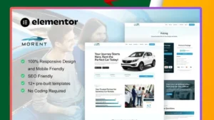 Morent - Car Rental Elementor Pro Template Kit