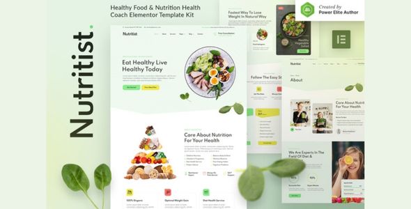 Nutritist - Healthy Food and Nutrition Coach Elementor Template Kit