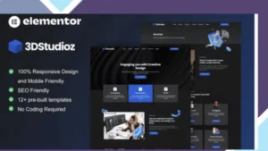 3dstudioz - 3D Design and Animation Studio Elementor Template Kit