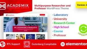 Academix - Multipurpose Education, Researcher and Professor WordPress Theme