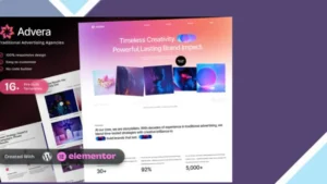 Advera - Traditional Advertising Agencies Business Promotion Elementor Template Kit