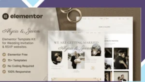Alycia and Jevan - Wedding Invitation and RSVP Elementor Template Kit