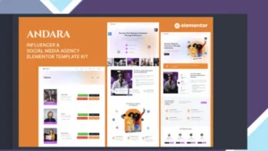 Andara - Influencer and Social Media Agency Template Elementor