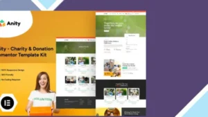Anity - Charity and Donation Elementor Template Kit