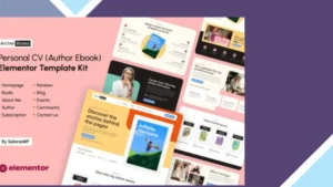 ArcherBooks - Author and eBook Resume Elementor Pro Template Kit