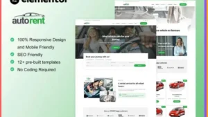 AutoRent - Car Rental Service Elementor Template Kit