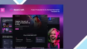 Beatcraft - Music Production and DJ School Elementor Template Kit