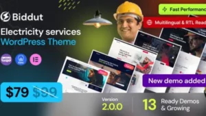 Biddut - Electricity Services WordPress Theme