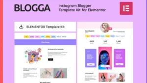 BLOGGA - Instagram Blogger Elementor Template Kit