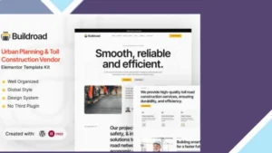 Buildroad - Urban Planning and Toll Contractor Elementor Template Kit