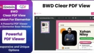 BWD Clear PDF View Addon For Elementor