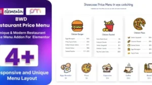 BWD Restaurant Price Menu for Elementor