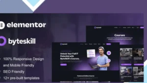 ByteSkill - IT Online Course and Education Elementor Pro Template Kit