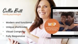 Callie Britt - Family Counselling Psychology WordPress Theme