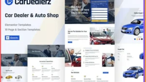 CarDealerz - Auto Dealer & Auto Shop Website Elementor Template Kit