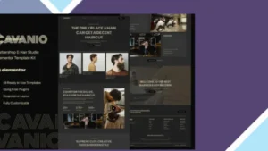 Cavanio - Barbershop and Hair Studio Elementor Template Kit