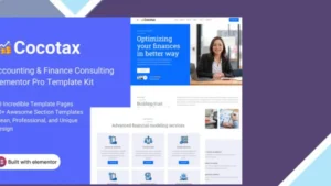 Cocotax - Accounting and Finance Consulting Elementor Pro Template Kit