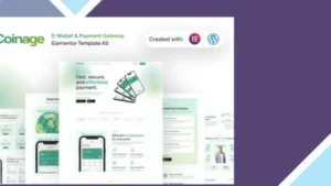 Coinage - E-Wallet and Payment Gateway Elementor Pro Template Kit