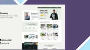 Coursery - Online Education Course and Class Elementor Template Kit