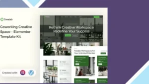 Crealab - Coworking Creative Space Elementor Template Kit