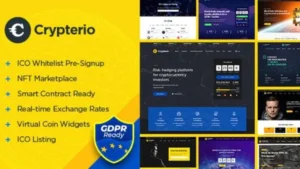 Crypterio - NFT and Crypto Landing Page WordPress Theme