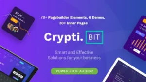 CryptiBIT - Technology, Cryptocurrency, ICO/IEO Landing Page WordPress Theme
