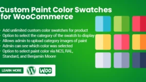 Custom Paint Color Swatches for WooCommerce
