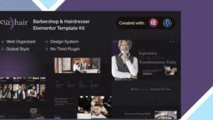 Cuthair - Barbershop and Hairdresser Elementor Pro Template Kit