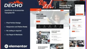 Decho - Car Repair Mechanic Elementor Template Kit