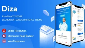 Diza Pharmacy Store Elementor WooCommerce Theme