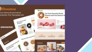 Donatsu - Donut Store Ecommerce Elementor Pro Template Kit