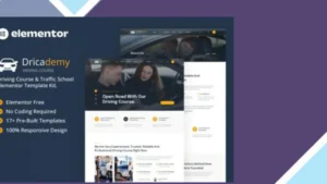 Dricademy - Driving Course and Traffic School Elementor Template Kit