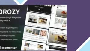 Drozy - Modern Blog and Magazine Elementor Pro Template Kit