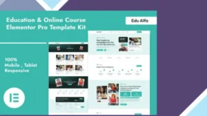 EduAlfa - Education and Online Course Elementor Pro Template Kit