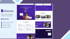 Eduverse - Online Tutor and Education Elementor Template Kit