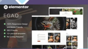Egao - Japanese Restaurant and Sushi Bar Elementor Template Kit