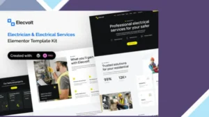 Elecvolt - Electrician and Electrical Services Elementor Template Kit