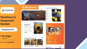 Equipzer - Machinery and Equipment Rentals Elementor Pro Template Kit