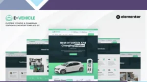 EVehicle - Electric Vehicle and Charging Station Elementor Template Kit