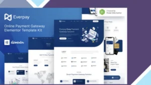 Everpay - Online Payment Gateway and Fintech Elementor Template Kit