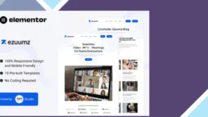 Ezuumz - Video Conferencing and Webinar App Elementor Template Kit