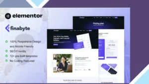 FinaByte - Saas and Fintech Startup Elementor Template Kit