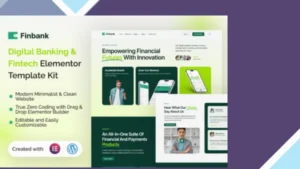 Finbank - Digital Banking and Fintech Elementor Template Kit