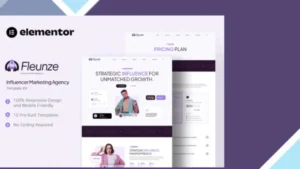 Fleunze - Influencer Marketing Agency Elementor Template Kit