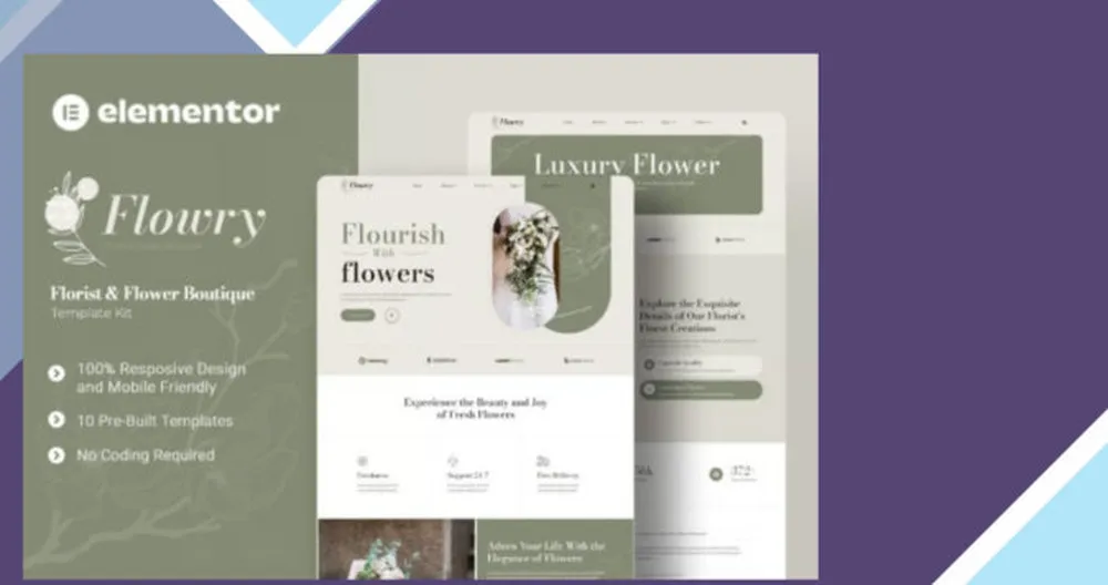Flowry - Florist and Flower Boutique Elementor Template Kit