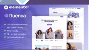 Fluenca - Social Media Agency Elementor Pro Full Site Template Kit
