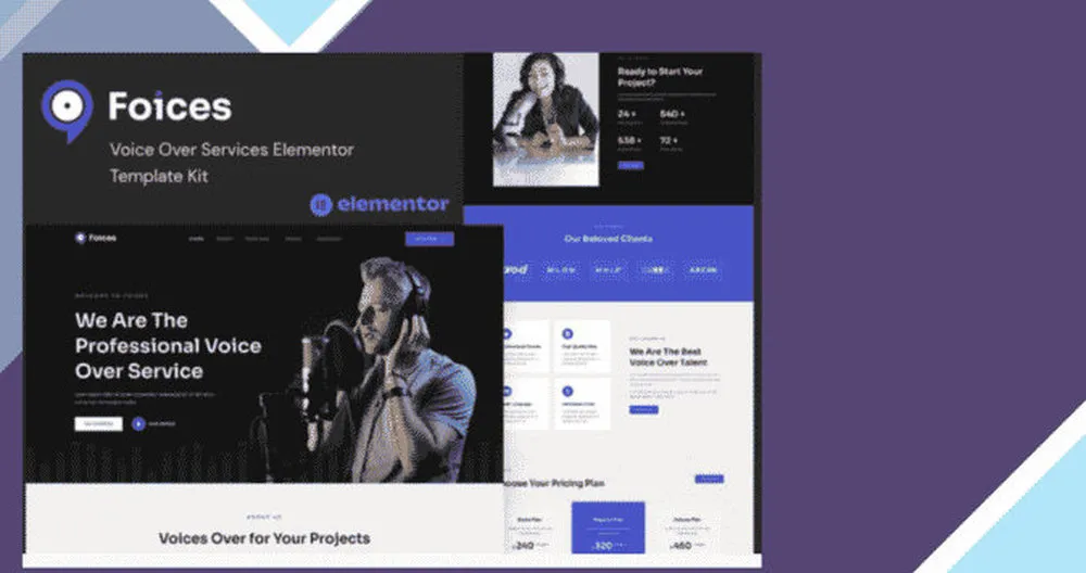 Foices - Voice Over Services Elementor Template Kit