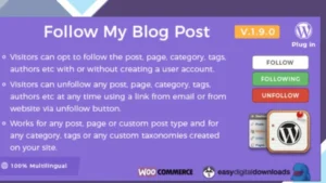 Follow My Blog Post - WordPress / WooCommerce Plugin