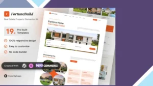 FortuneBuild - Real Estate Property Elementor Template Kit