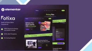 Fotixa - SaaS AI Photo App Website Elementor Template Kit